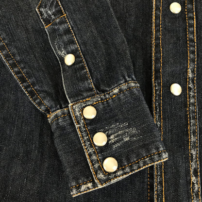 【現状渡し品】【メンズ】 24KARATSトゥエンティーフォーカラッツ SURF L/S DENIM WESTERN SHIRT 321063 サーフ デニムウエスタンシャツ 長袖シャツ 142-230203-mo-03-tag サイズ：S カラー：インディゴ 万代Net店