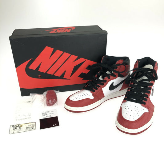 【中古品】【メンズ】 NIKE ナイキ AIR JORDAN 1 RETRO HIGH OG CHICAGO 555088-101 エアジョーダン 1 レトロ ハイ オリジナル シカゴ スニーカー 靴 160-230203-hi-15-tag サイズ：26.5cm US 8.5 カラー：WHITE/BLACK-VARSITY RED 万代Net店