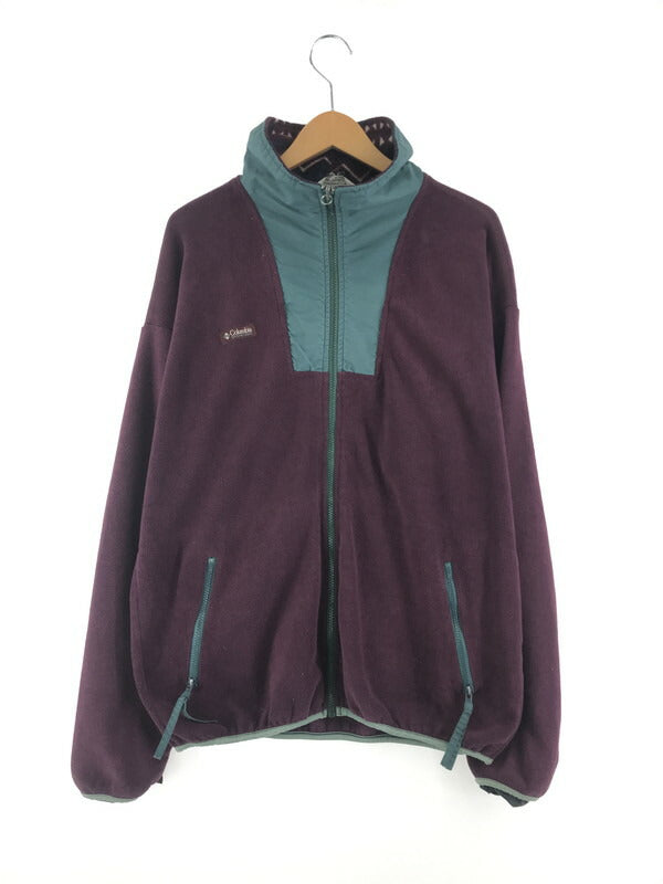 【現状渡し品】【メンズ】 Columbia コロンビア 90'S ZIPUP FLEECE JACKET 90年代 ジップアップ フリースジャケット ライトアウター 144-230728-kk-59-tag サイズ：表記消え 下記参照 カラー：パープル 万代Net店