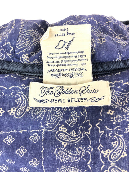 【中古品】【レディース】 REMI RELIEF レミレリーフ DENIM DOWN VEST フード付き デニムダウンベスト ライトアウター 170-240827-na-8-tag サイズ：F カラー：インディゴ 万代Net店