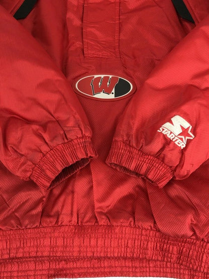 【中古品】【メンズ】 STARTER スターター WISCONSIN BADGERS STADIUM PUFFER ANORAK JACKET ウィスコンシン バッシャーズ スタジアム アノラックジャケット 146-230929-kk-04-tag サイズ：L カラー：レッド 万代Net店