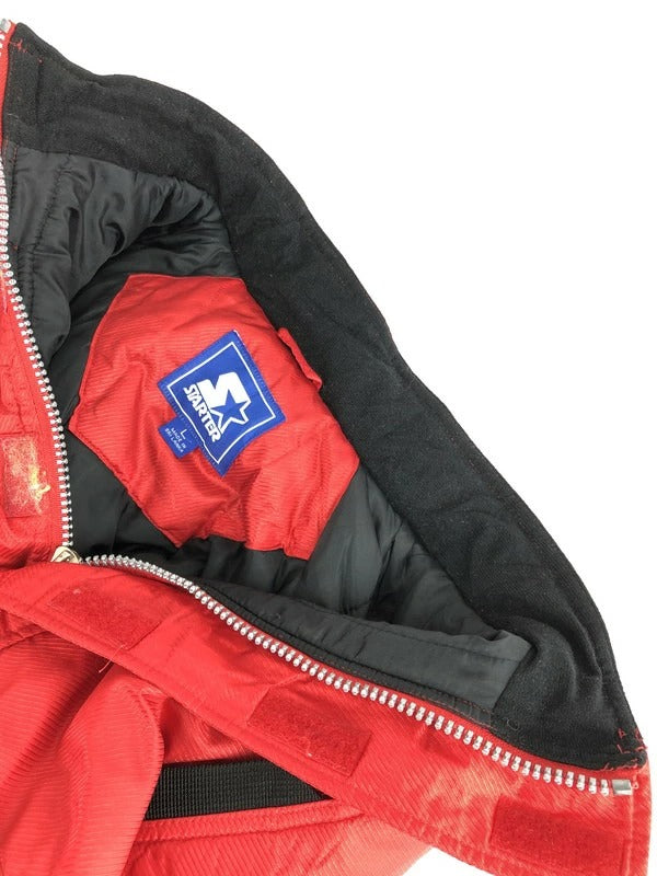【中古品】【メンズ】 STARTER スターター WISCONSIN BADGERS STADIUM PUFFER ANORAK JACKET ウィスコンシン バッシャーズ スタジアム アノラックジャケット 146-230929-kk-04-tag サイズ：L カラー：レッド 万代Net店
