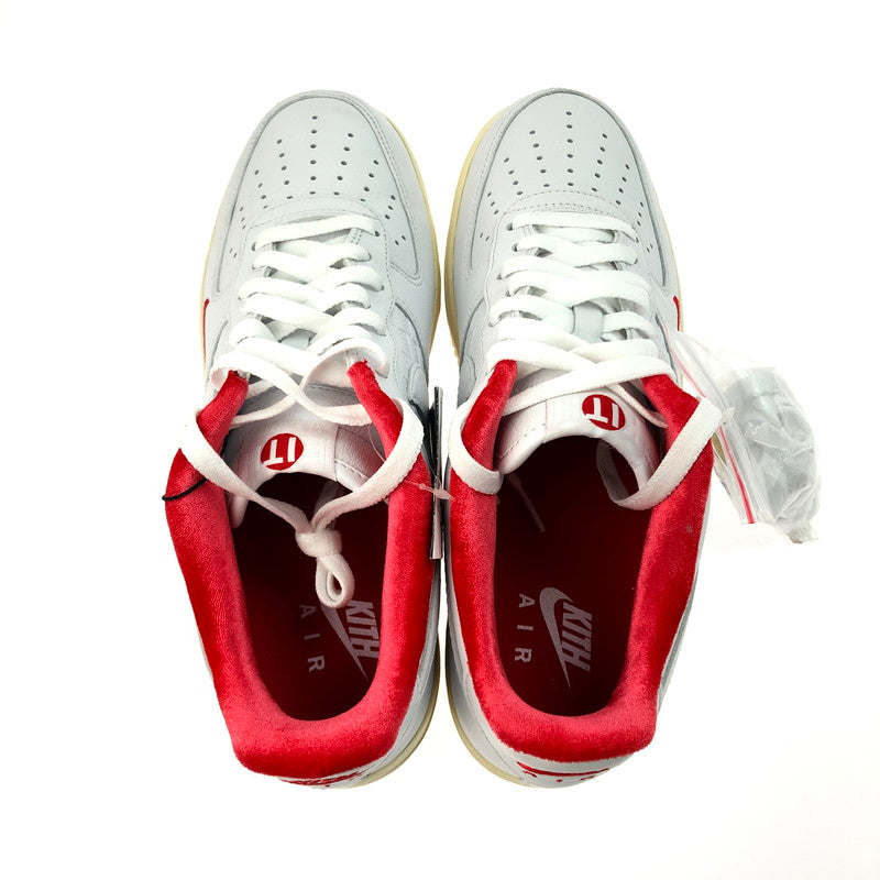 【中古美品】【メンズ】 NIKE ナイキ KITH キス AIR FORCE 1 LOW CZ7926-100 エアフォース 1 ロー スニーカー 靴 160-250221-na-10-tag サイズ：28cm US 10 カラー：WHITE/WHITE-UNIVERSITY RED 万代Net店