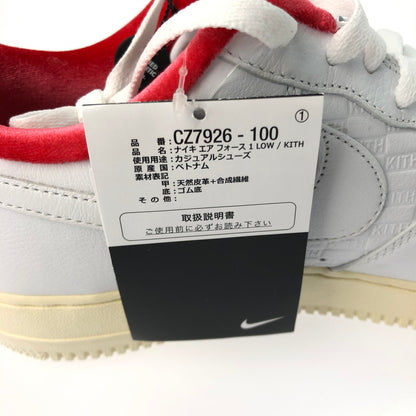 【中古美品】【メンズ】 NIKE ナイキ KITH キス AIR FORCE 1 LOW CZ7926-100 エアフォース 1 ロー スニーカー 靴 160-250221-na-10-tag サイズ：28cm US 10 カラー：WHITE/WHITE-UNIVERSITY RED 万代Net店