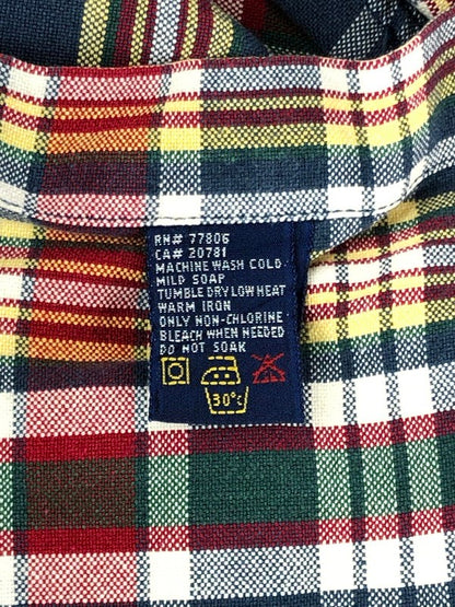 【現状渡し品】【メンズ】 90’s BAND COLLAR L/S CHECK SHIRT 90年代 バンドカラー チェックシャツ 146-240301-kk-44-tag サイズ：L カラー：マルチカラー 万代Net店