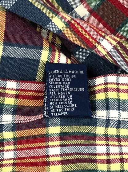 【現状渡し品】【メンズ】 90’s BAND COLLAR L/S CHECK SHIRT 90年代 バンドカラー チェックシャツ 146-240301-kk-44-tag サイズ：L カラー：マルチカラー 万代Net店