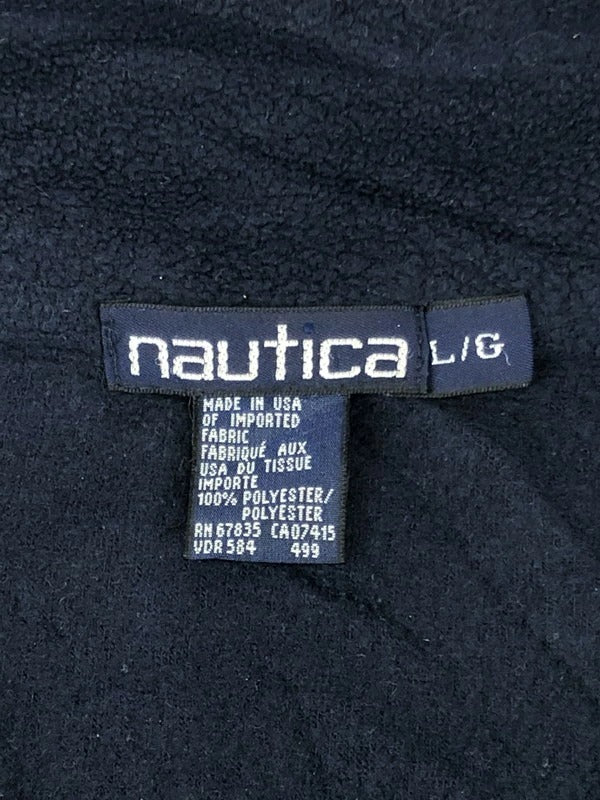 【現状渡し品】【メンズ】 NAUTICA ノーティカ 90's HALF ZIP FLEECE JACKET 90年代 ハーフジップ フリースジャケット ライトアウター ヴィンテージ 146-230827-kk-02-tag サイズ：L カラー：ネイビー 万代Net店