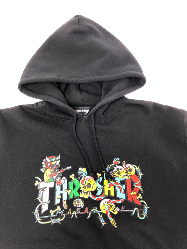 【中古品】【メンズ】 THRASHER スラッシャー PULLOVER PARKER プルオーバーパーカー トップス 150-260709-rt-24-tag サイズ：XL カラー：ブラック 万代Net店