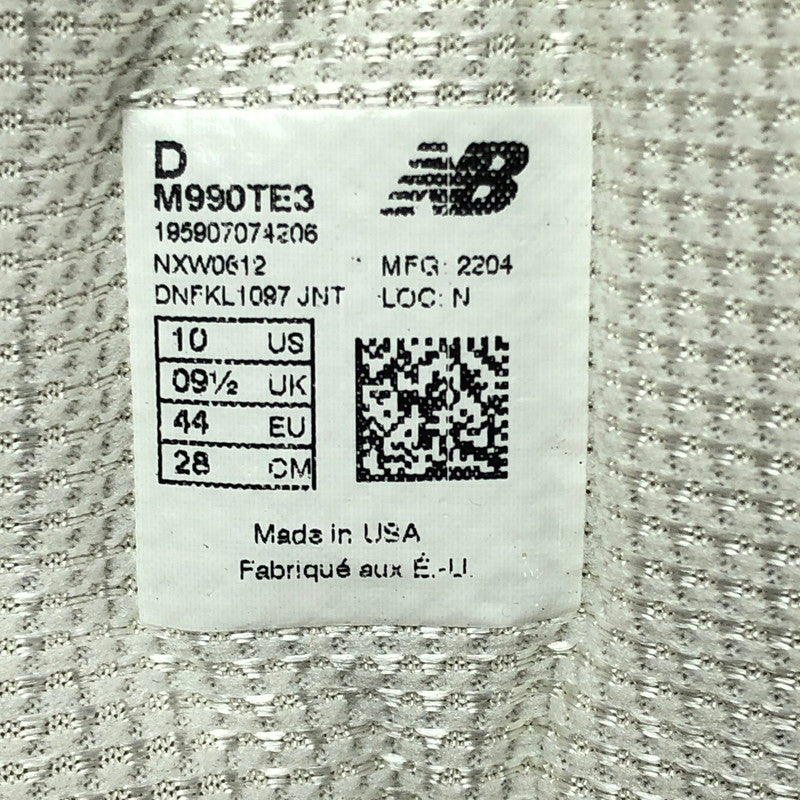 【中古品】【メンズ】 NEW BALANCE ニューバランス M990 TE3 スニーカー 靴 162-260627-na-03-tagh サイズ：28cm US 10 カラー：NAVY/CASTLEROCK 万代Net店