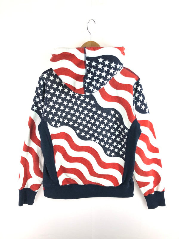 【現状渡し品】【メンズ】 Supreme シュプリーム 14FW BOX LOGO HOODED SWEATSHIRT AMERICAN FLAG ボックス ロゴ フーデッド スウェットシャツ 149-251123-rt-18-tag サイズ：S カラー：マルチカラー 万代Net店