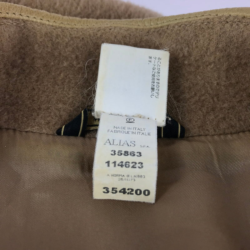 【中古品】【レディース】 VERSACE ヴェルサーチ デューサボタン レザー切替えコート コート アウター 169-241121-SS-08-tag サイズ：38 カラー：ベージュ 万代Net店