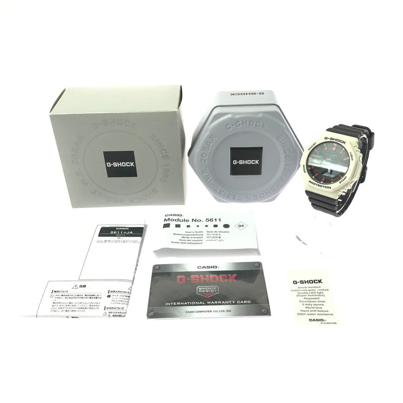 【中古美品】【メンズ】 G-SHOCK ジーショック GMA-S2100WT-7A2DR アナログ デジタル クォーツ 海外モデル 腕時計 196-260617-rt-05-tagh カラー：ホワイト/ブラック 万代Net店