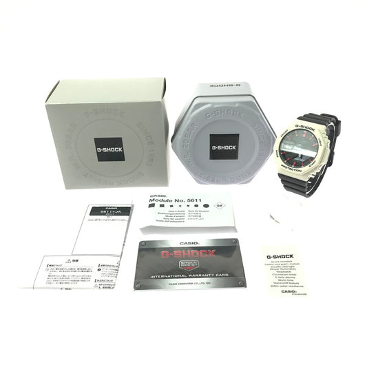 【中古美品】【メンズ】 G-SHOCK ジーショック GMA-S2100WT-7A2DR アナログ デジタル クォーツ 海外モデル 腕時計 196-260617-rt-05-tagh カラー：ホワイト/ブラック 万代Net店