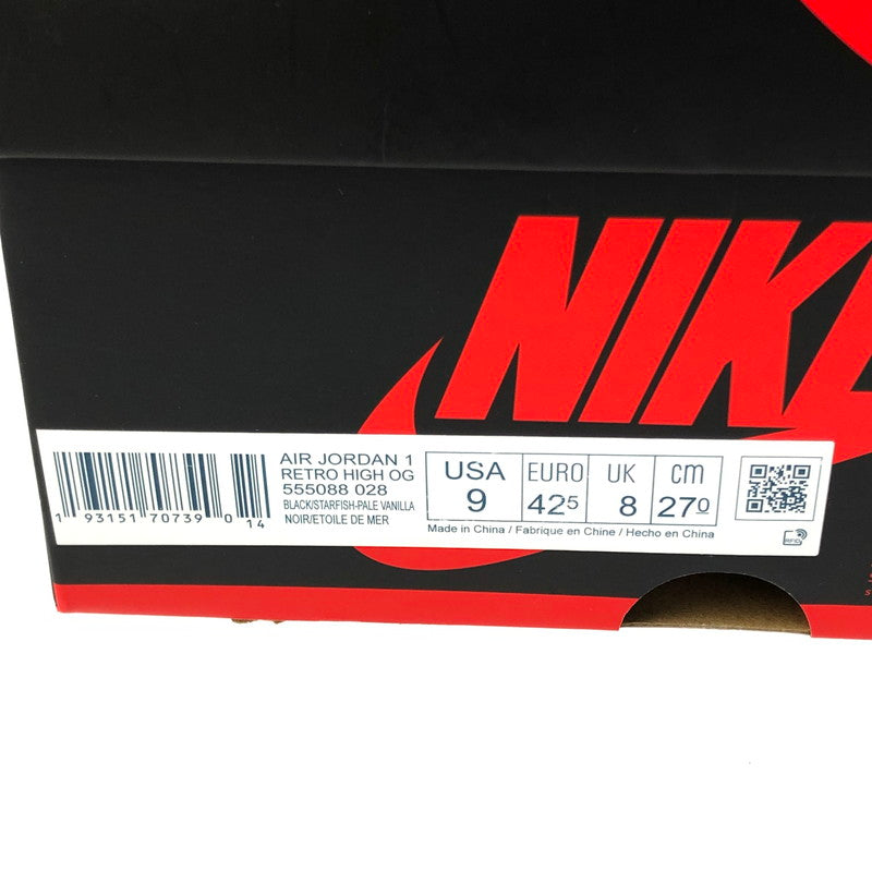 【中古美品】【メンズ】 NIKE ナイキ AIR JORDAN 1 RETRO HIGH OG 555088-028 エアジョーダン 1 レトロ ハイ オリジナル スニーカー 靴 160-250221-na-06-tag サイズ：27cm US 9 カラー：BLACK/STARFISH-PALE 万代Net店