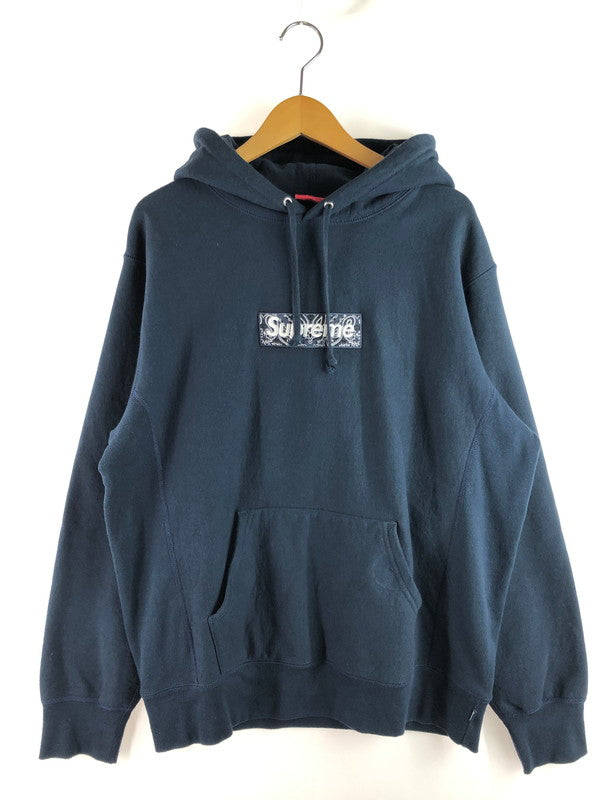 【中古品】【メンズ】 Supreme シュプリーム BANDANA BOX LOGO HOODED SWEATSHIRT バンダナ ボックスロゴ フーデッド スウェットシャツ パーカー トップス 149-250731-yy-04-tag サイズ：L カラー：ネイビー 万代Net店
