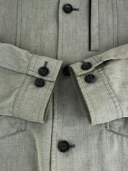 【中古品】【メンズ】 NTERMEZZO インターメッツォ BUTTON JACKET ボタンジャケット ライトアウター 141-240106-kk-26-tag サイズ：L カラー：グレー 万代Net店