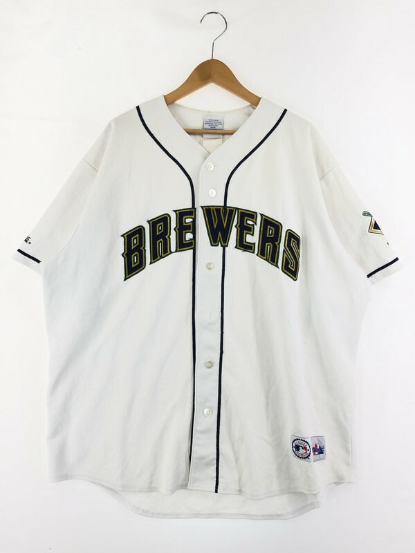 【中古品】【メンズ】 GENUINE MERCHANDISE BY MAJESTIC マジェスティック MLB MILWAUKEE BREWERS AUTHENTIC JERSEYRS MLB 146-231229-kk-19-tag サイズ：XXL カラー：ホワイト 万代Net店