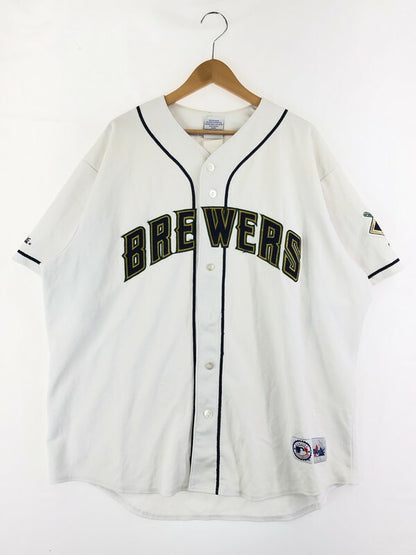 【中古品】【メンズ】 GENUINE MERCHANDISE BY MAJESTIC マジェスティック MLB MILWAUKEE BREWERS AUTHENTIC JERSEYRS MLB 146-231229-kk-19-tag サイズ：XXL カラー：ホワイト 万代Net店