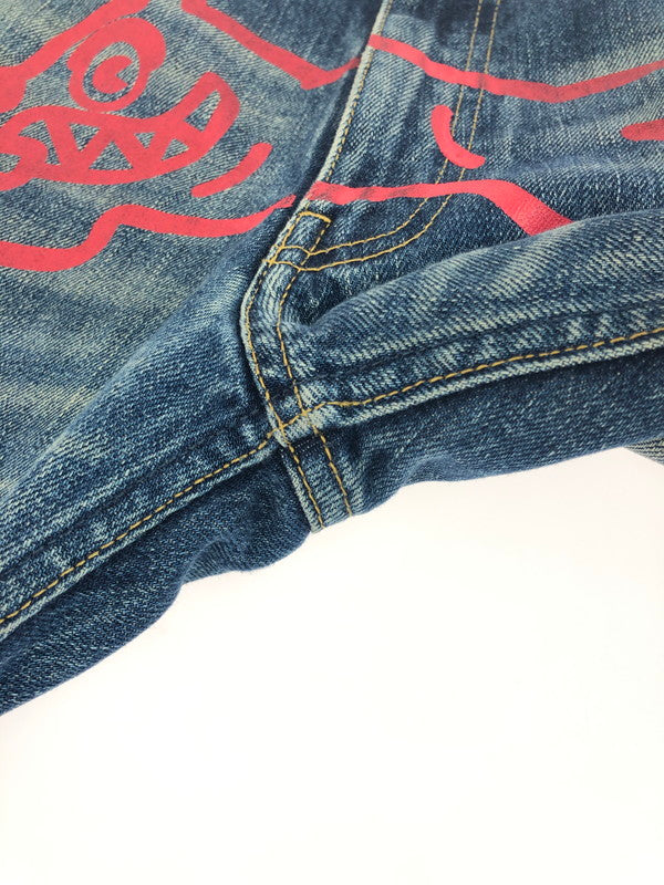【中古品】【メンズ】 Billionaire Boys Club ビリオネアボーイズクラブ × ICECREAM アイスクリーム コラボ RUNNING DOG DENIM ランニングドッグデニム ジーンズ ボトムス 151-250723-yy-05-tag サイズ：W31 カラー：ブルー/レッド 万代Net店