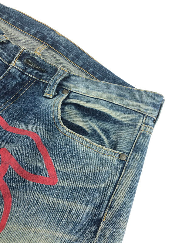 【中古品】【メンズ】 Billionaire Boys Club ビリオネアボーイズクラブ × ICECREAM アイスクリーム コラボ RUNNING DOG DENIM ランニングドッグデニム ジーンズ ボトムス 151-250723-yy-05-tag サイズ：W31 カラー：ブルー/レッド 万代Net店