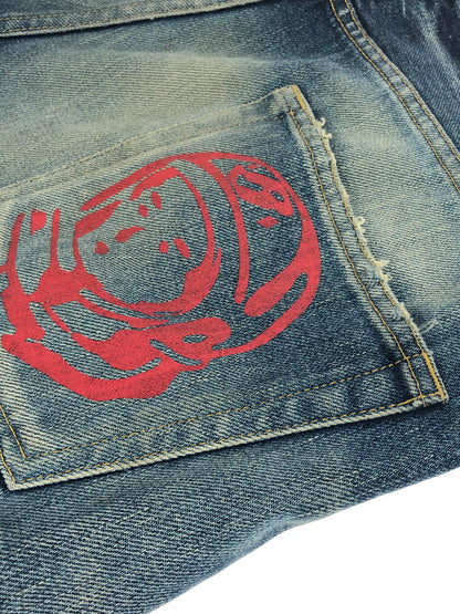 【中古品】【メンズ】 Billionaire Boys Club ビリオネアボーイズクラブ × ICECREAM アイスクリーム コラボ RUNNING DOG DENIM ランニングドッグデニム ジーンズ ボトムス 151-250723-yy-05-tag サイズ：W31 カラー：ブルー/レッド 万代Net店