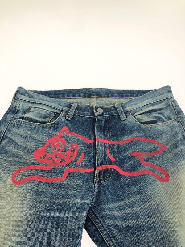 【中古品】【メンズ】 Billionaire Boys Club ビリオネアボーイズクラブ × ICECREAM アイスクリーム コラボ RUNNING DOG DENIM ランニングドッグデニム ジーンズ ボトムス 151-250723-yy-05-tag サイズ：W31 カラー：ブルー/レッド 万代Net店
