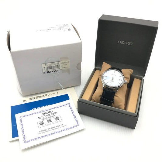 【中古品】【メンズ】 SEIKO セイコー プレサージュ SARY075 4R35-01T0 裏スケ 自動巻き オートマチック デイト 時計 197-240922-hi-06-tag カラー：シルバー/ブラック 万代Net店