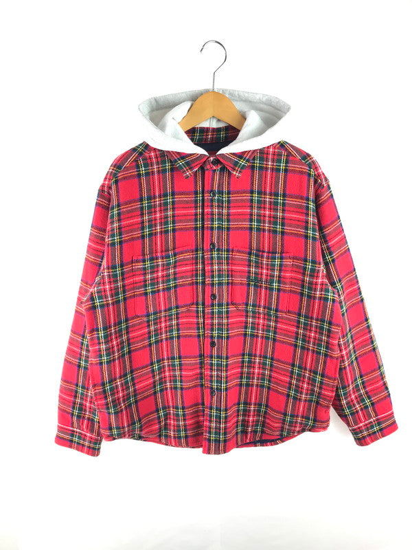 【中古品】【メンズ】 Supreme シュプリーム 23AW TARTAN FLANNEL HOODED SHIRT タータンチェック フランネル フーデッドシャツ 長袖シャツ 149-250807-hi-10-tag サイズ：S カラー：レッド 万代Net店