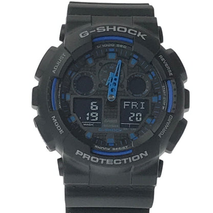 【中古美品】【メンズ】 G-SHOCK ジーショック GA-100-1A2 アナログ デジタル 腕時計 アクセサリー 196-260620-rt-05-tagh カラー：ブラック/ブルー 万代Net店