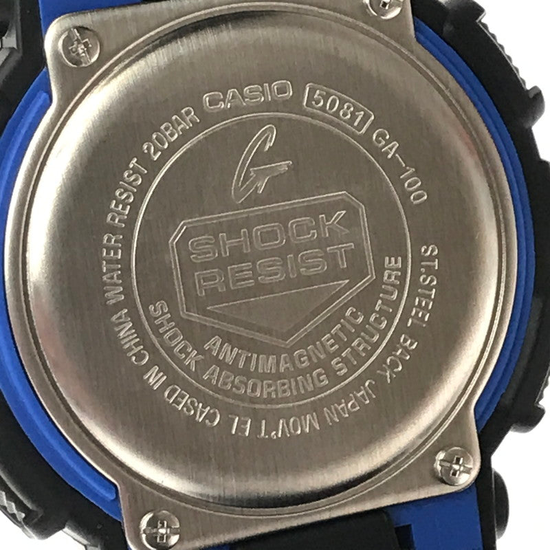 【中古美品】【メンズ】 G-SHOCK ジーショック GA-100-1A2 アナログ デジタル 腕時計 アクセサリー 196-260620-rt-05-tagh カラー：ブラック/ブルー 万代Net店