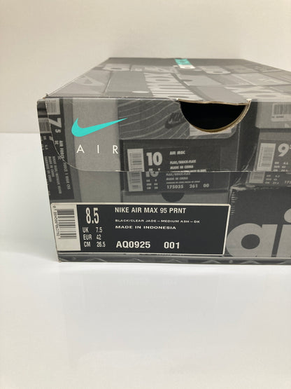 【現状渡し品】【メンズ】 NIKE ナイキ × ATOMOS アトモス 別注 コラボ AIR MAX 95 PRNT WE LOVE NIKE AQ0925-001 エアマックス95 プリント ウィー ラブ ナイキ スニーカー 靴 160-260718-kk-08-hon カラー：BLACK/CLEAR JADE-MEDIUM ASH 万代Net店