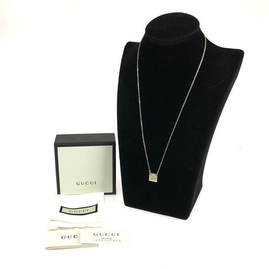 【中古品】【レディース】 GUCCI グッチ スクエアプレートチャームネックレス 223514 アクセサリー 182-240201-kk-22-tag カラー：シルバー 万代Net店