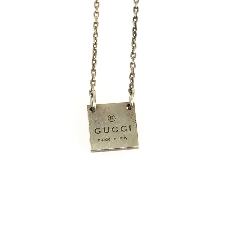【中古品】【レディース】 GUCCI グッチ スクエアプレートチャームネックレス 223514 アクセサリー 182-240201-kk-22-tag カラー：シルバー 万代Net店