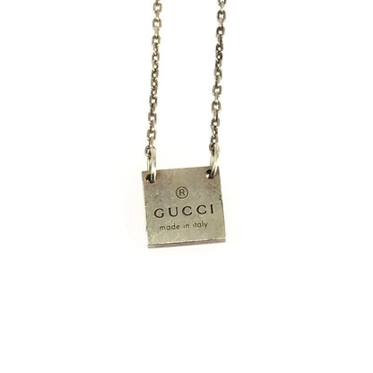 【中古品】【レディース】 GUCCI グッチ スクエアプレートチャームネックレス 223514 アクセサリー 182-240201-kk-22-tag カラー：シルバー 万代Net店
