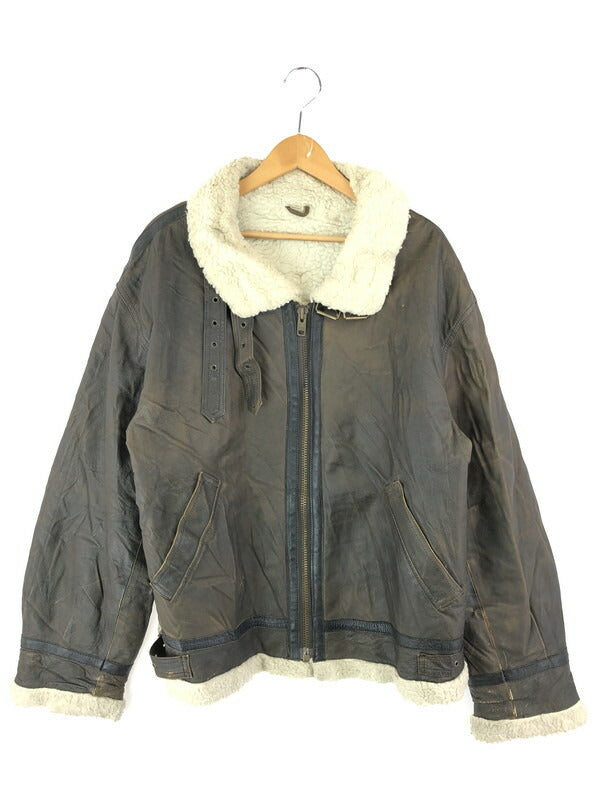 【現状渡し品】【メンズ】 UNKNOWN VINTAGE LEATHER FLIGHT JACKET ヴィンテージ レザーフライトジャケット アウター 145-230930-kk-21-tag サイズ：L カラー：ブラウン 万代Net店