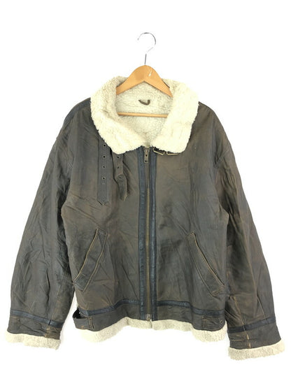 【現状渡し品】【メンズ】 UNKNOWN VINTAGE LEATHER FLIGHT JACKET ヴィンテージ レザーフライトジャケット アウター 145-230930-kk-21-tag サイズ：L カラー：ブラウン 万代Net店