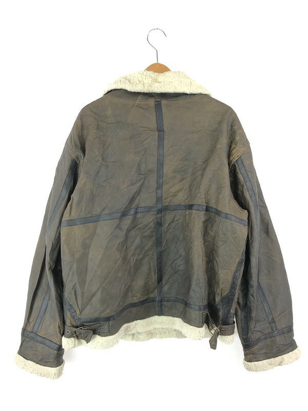 【現状渡し品】【メンズ】 UNKNOWN VINTAGE LEATHER FLIGHT JACKET ヴィンテージ レザーフライトジャケット アウター 145-230930-kk-21-tag サイズ：L カラー：ブラウン 万代Net店