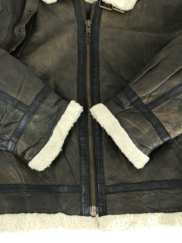 【現状渡し品】【メンズ】 UNKNOWN VINTAGE LEATHER FLIGHT JACKET ヴィンテージ レザーフライトジャケット アウター 145-230930-kk-21-tag サイズ：L カラー：ブラウン 万代Net店