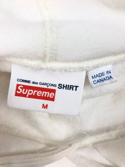 【中古品】【メンズ】 Supreme シュプリーム × COMME DES GARCONS コムデギャルソン コラボ BOX LOGO HOODIE ボックスロゴ フーディー パーカー トップス 149-250731-yy-02-tag サイズ：M カラー：ホワイト 万代Net店