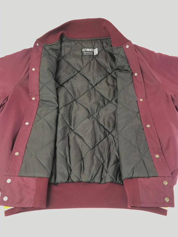【中古品】【メンズ】 ULTIMATE SPORTWEAR アルティメット スポーツウェア NYLON STADIUM JACKET ナイロン スタジアムジャケット スタジャン アウター 146-260921-na-14-tagh サイズ：サイズ表記なし 下記参照 カラー：ボルドー系 万代Net店