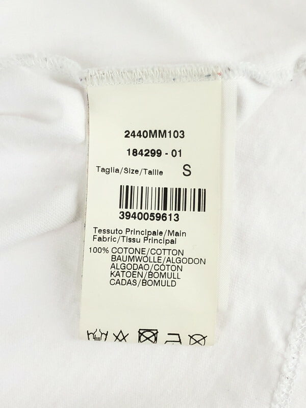 【現状渡し品】【メンズ】 MSGM エムエスジーエム 18SS FELPA REGULAR CON MACR 2440MM103 ロングスリーブ Tシャツ 長袖Tシャツ 141-231008-kk-24-tag サイズ：S カラー：ホワイト 万代Net店