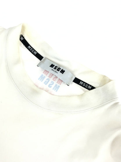 【現状渡し品】【メンズ】 MSGM エムエスジーエム 18SS FELPA REGULAR CON MACR 2440MM103 ロングスリーブ Tシャツ 長袖Tシャツ 141-231008-kk-24-tag サイズ：S カラー：ホワイト 万代Net店