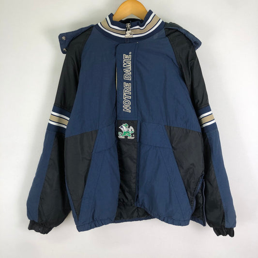 【現状渡し品】【メンズ】 STARTER スターター FIGHTIN IRISH HALF ZIP JACKET ファイティング アイリッシュ ハーフジップ ジャケット アウター ノートルダム大学 146-251127-ts-21-tei サイズ：XL カラー：ネイビー 万代Net店