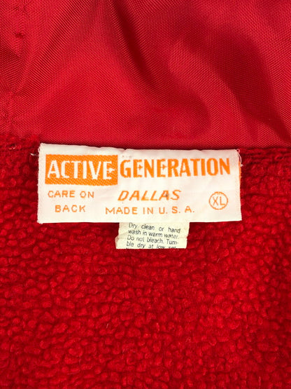 【現状渡し品】【メンズ】 ACTIVE GENERATION アクティブジェネレーション FLEECE COACH JACKET 裏フリース コートジャケット アウター 146-240127-kk-13-tag サイズ：XL カラー：レッド 万代Net店