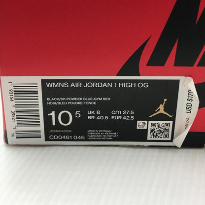 【中古美品】【メンズ】 NIKE ナイキ WMNS AIR JORDAN 1 HIGH OG UNC TO CHICAGO CD0461-046 ウィメンズ エアジョーダン1 ハイ OG スニーカー 靴 160-250124-hi-03-tag サイズ：27.5cm US 10.5 カラー：BLACK/RED/BLUE 万代Net店