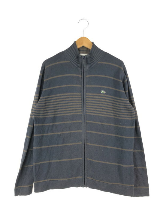 【現状渡し品】【メンズ】 LACOSTE ラコステ BORDER KNIT ZIP UP JACKET ボーダーニットジップブルゾン 146-231212-mo-16-tag サイズ：4 カラー：ダークグレー 万代Net店