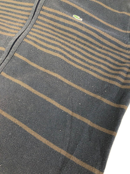 【現状渡し品】【メンズ】 LACOSTE ラコステ BORDER KNIT ZIP UP JACKET ボーダーニットジップブルゾン 146-231212-mo-16-tag サイズ：4 カラー：ダークグレー 万代Net店