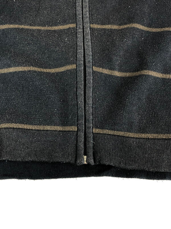 【現状渡し品】【メンズ】 LACOSTE ラコステ BORDER KNIT ZIP UP JACKET ボーダーニットジップブルゾン 146-231212-mo-16-tag サイズ：4 カラー：ダークグレー 万代Net店