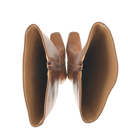 【中古品】【レディース】 ELENORE SQUARE TOE LONG BOOTS エレノア スクエアトゥ ロングブーツ 靴 167-230910-kk-26-tag サイズ：24.5cm カラー：ブラウン 万代Net店