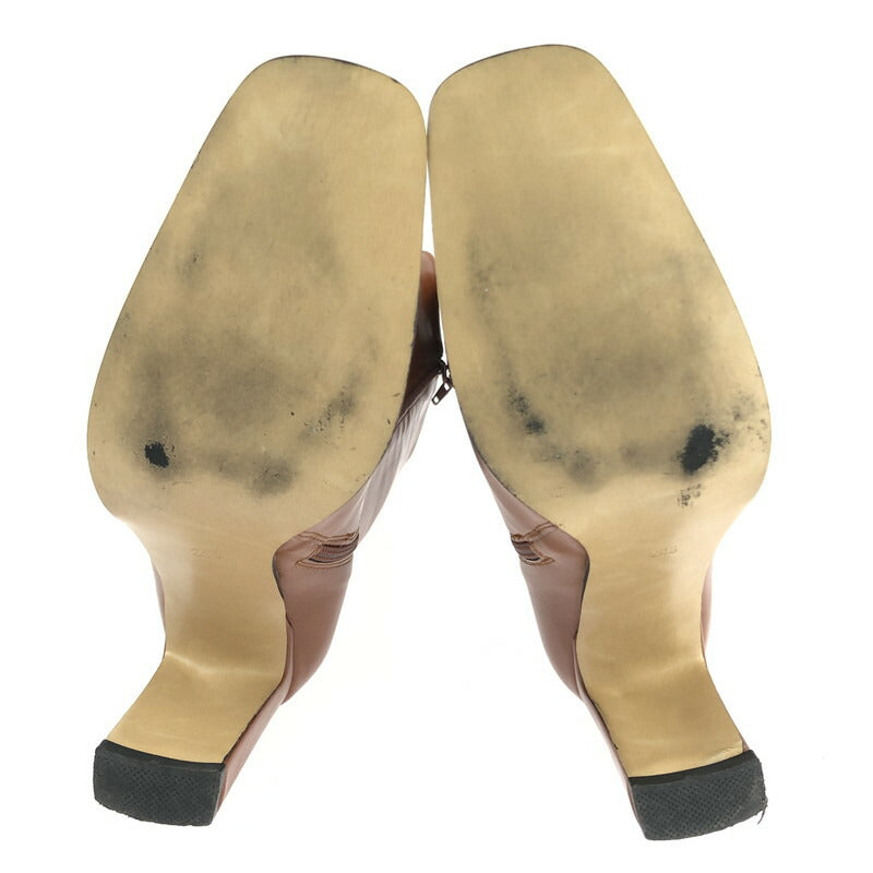 【中古品】【レディース】 ELENORE SQUARE TOE LONG BOOTS エレノア スクエアトゥ ロングブーツ 靴 167-230910-kk-26-tag サイズ：24.5cm カラー：ブラウン 万代Net店